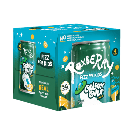 Roxberry Low Sugar Soda for Kids – Orange Citrus, 5g Sugar, No Artificial Flavors or Sweeteners – Plant-Powered Sparkling Juice, 7.5 fl oz (4 pack)