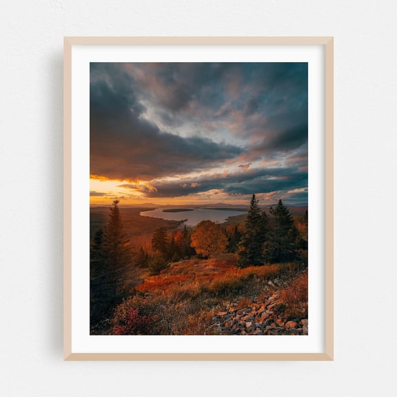 Roxbury Maine Landscape Sunset Home Decor Nature Autumn Fine Art Scenic Forest Mountain, Unframed Poster
