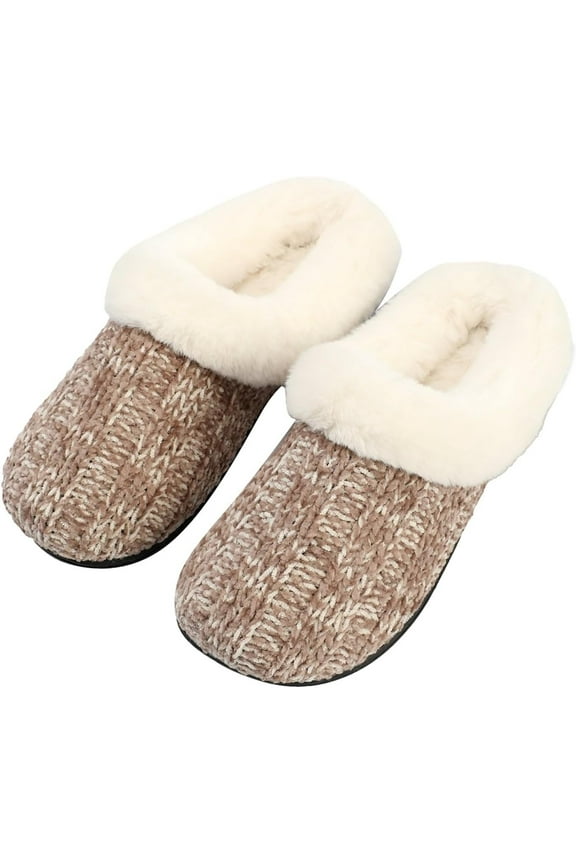 Knitted Design Fur Slippers Luxuriously Soft and Comfortable Great Footwear for Lounging Warm Versatile Slippers