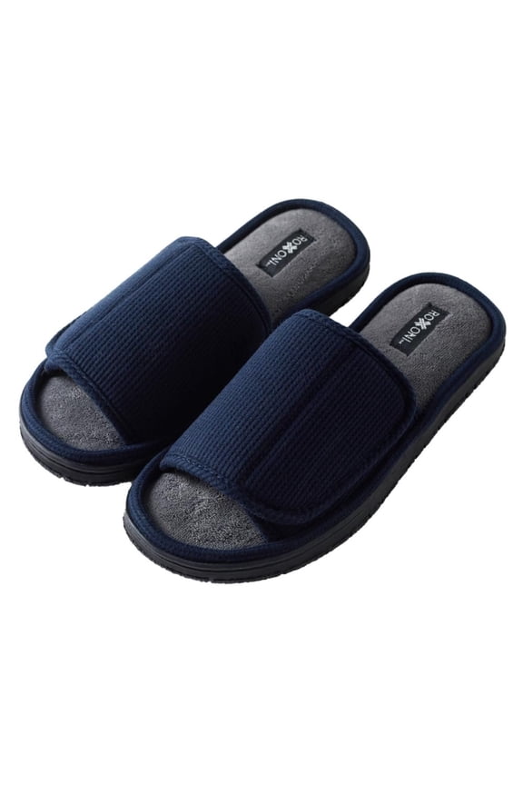 Men's Adjustable Slide Slippers: Indoor/Outdoor Memory Foam for Maximum Comfort