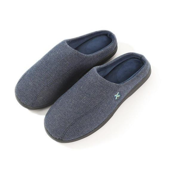 Roxoni Men's Soft Two Tone Memory Foam Indoor Outdoor Clog Slipper Shoes