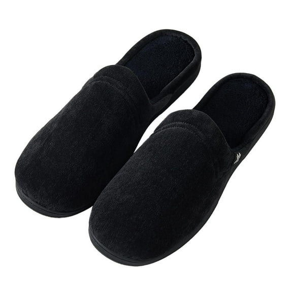 Roxoni Men's Soft Two Tone Memory Foam Indoor Outdoor Clog Warm Scuff Slipper