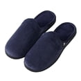 thumbnail image 1 of Roxoni Men's Soft Two Tone Memory Foam Indoor Outdoor Clog Warm Scuff Slipper, 1 of 5