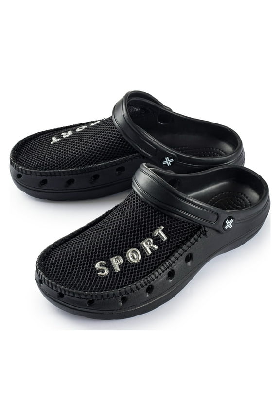 Men's Waterproof Rubber Clog Sandals with Mesh Upper -sizes 8 to 12 -style #1266