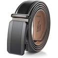 thumbnail image 1 of Roxoni Mens Genuine Leather Ratchet Dress Belt with Automatic Simple Gloss Buckle, Enclosed in an Elegant Gift Box, 1 of 7
