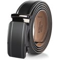 thumbnail image 1 of Roxoni Mens Genuine Leather Ratchet Dress Belt with Automatic Solid Silver Lined Gloss Buckle, Enclosed in an Elegant Gift Box, 1 of 7