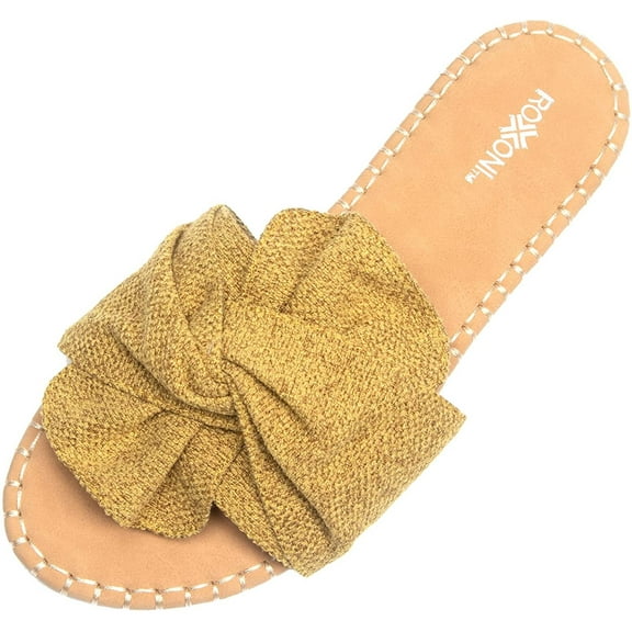 Roxoni Open Toe Sandal Slippers for Women - Indoor Outdoor Slides Shoes for Women - Spring Summer Slippers for Women