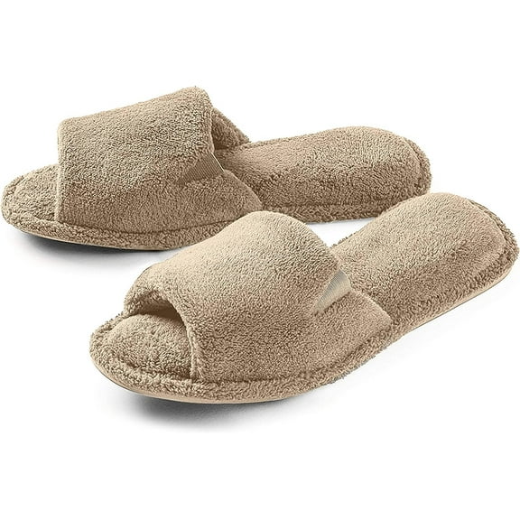 Roxoni Ultra Soft Spa Slippers for Women Cozy, Fuzzy Terry Bathroom, House and Shower Shoes
