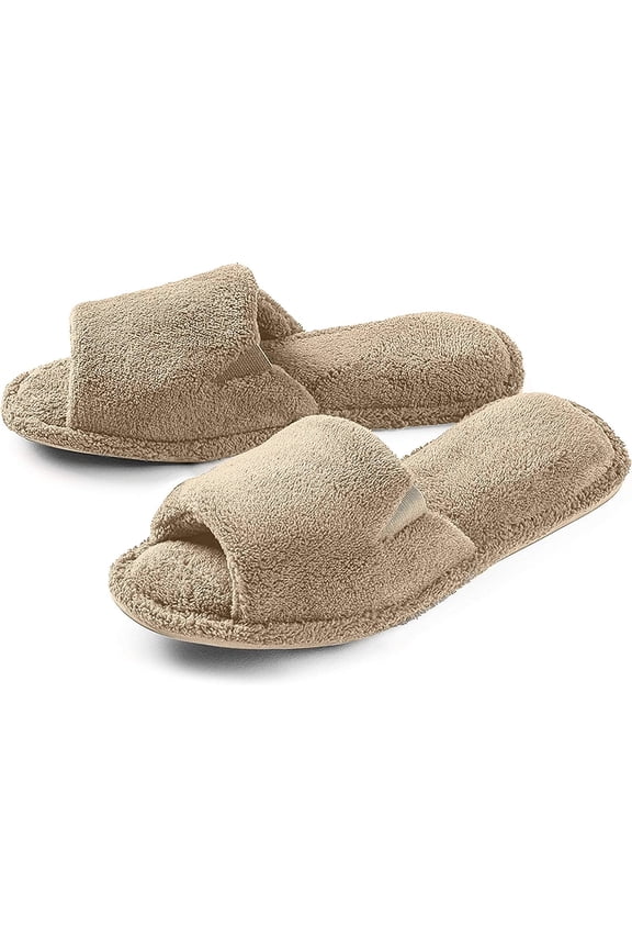 Ultra Soft Spa Slippers for Women Cozy, Fuzzy Terry Bathroom, House and Shower Shoes