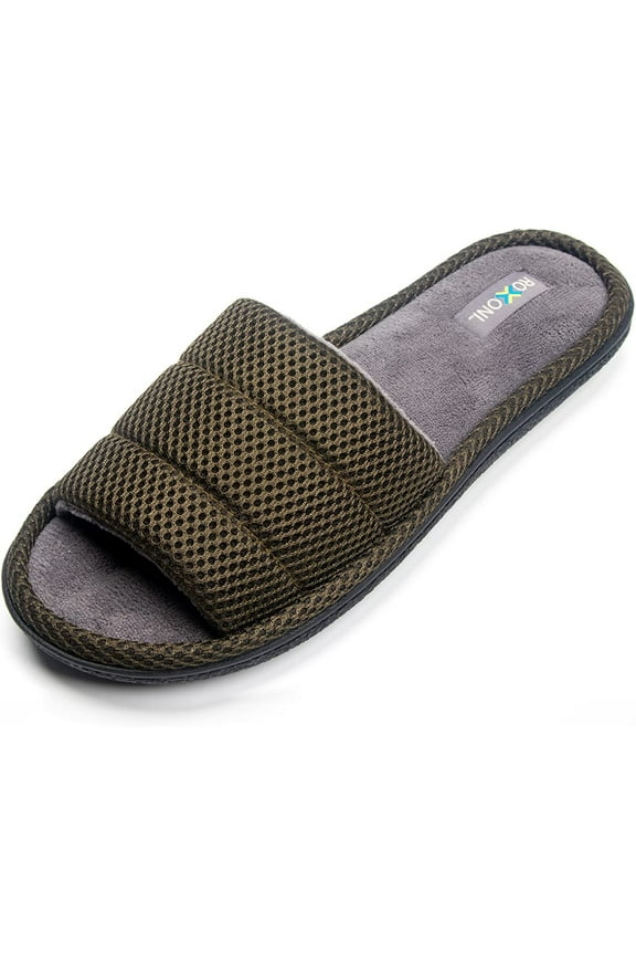 Unisex Slippers for Men Plush Slippers for Men Open Toe House Slippers for Superior Comfort Cozy Soft & Durable Design Versatile & Colorful Slides Sandals Brown