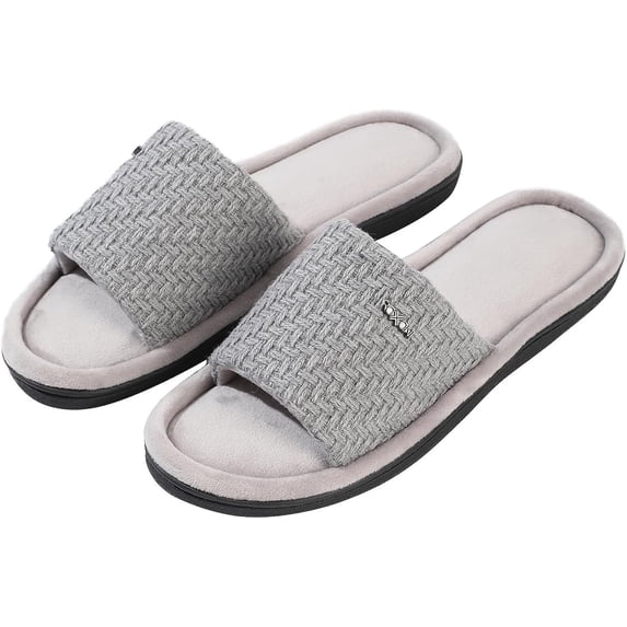Roxoni Velvet Knit Flat Sandals for Women - Stylish Textured Woven Surface, Soft Ridge Around Insole, Exceptional Comfort for Summer