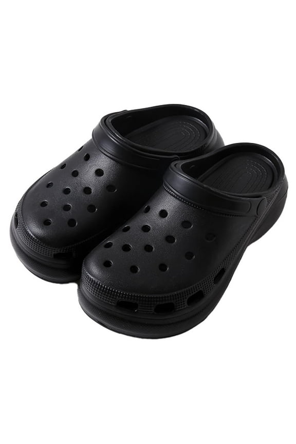 Women's Clogs Soft Sole High Heeled Clog Slipper Stylish and Comfortable Footwear Black