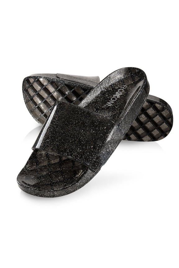 Women's Glittery Open Toe Jelly Slide Sandals -sizes 6-11 -style #2100