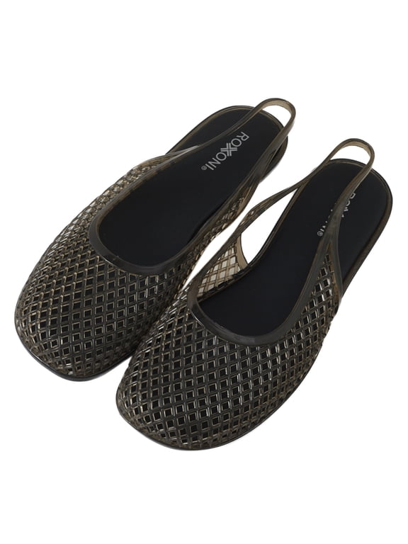Women’s Jelly Slingback Flats Breathable Mesh Sandals Lightweight Slip On Summer Beach Casual Shoes