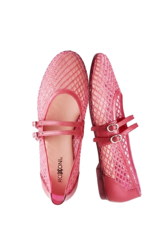 Women’s Double Strap Jelly Mary Jane Flats, Lightweight Breathable Ballet Flats