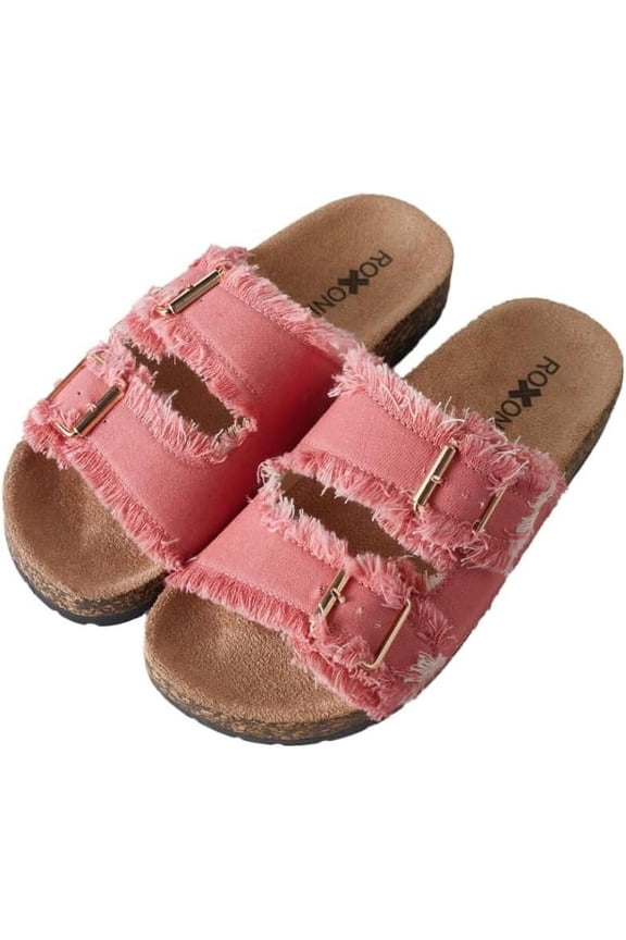 Women's Non-Slip Footbed Sandals, Open Toe Pink, 9