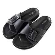 Roxoni Womens Open Toe Big Adjustable Strap Slide Sandals - Stylish and Comfortable Slip-Ons with Wide Strap Design