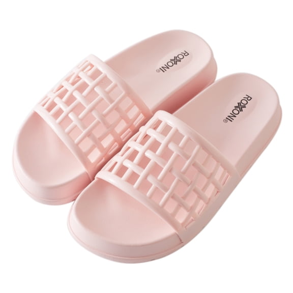 Roxoni Women’s Slide Sandals Lightweight Open Toe Comfort Slippers Breathable Woven Strap Casual Summer Indoor Outdoor Footwear