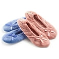 thumbnail image 1 of Roxoni Women's Terry Classic Cotton & Velour Ballerina Slippers Pack of 2 (runs small, size up), 1 of 7