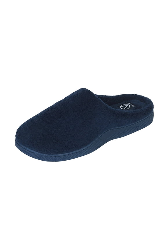 Women's Terry Clog House Slippers Available In Magnificent Colors (Medium, Navy)