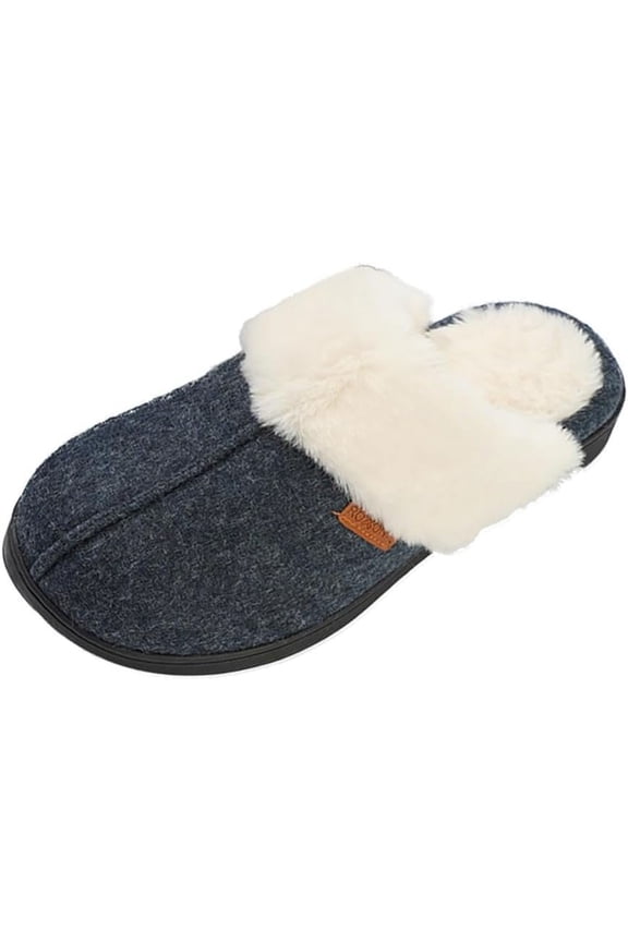 Women's Winter House Fuzzy Fluffy Furry Cozy Clog Slipper