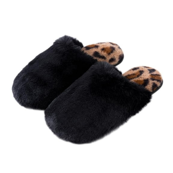 Roxoni Women's Cozy Plush Furry Close Toe Slipper with Comfort Non Slip Outsole
