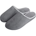 thumbnail image 1 of Roxoni Womens Clog Slippers Microterry Memory Foam Comfy Footbed Grey, 1 of 6
