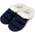 thumbnail image 1 of Roxoni Womens Cozy Memory Foam Slippers, Fuzzy Warm Faux Fur, Indoor Outdoor Rubber Sole Turquoise, 1 of 5