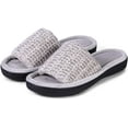 thumbnail image 1 of Roxoni Womens Soft Open Toe Slide Slippers, Indoor Outdoor Rubber Sole, 1 of 5