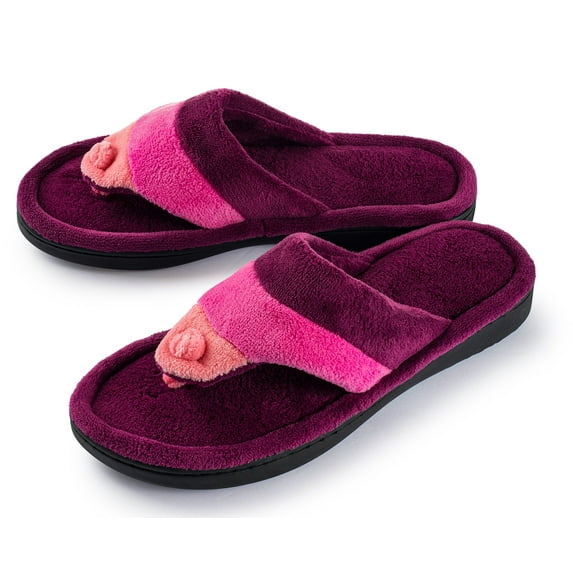 Roxoni Womens Terry Multicolor Striped Thong Slipper -sizes 6 to 11.5 -style #3106