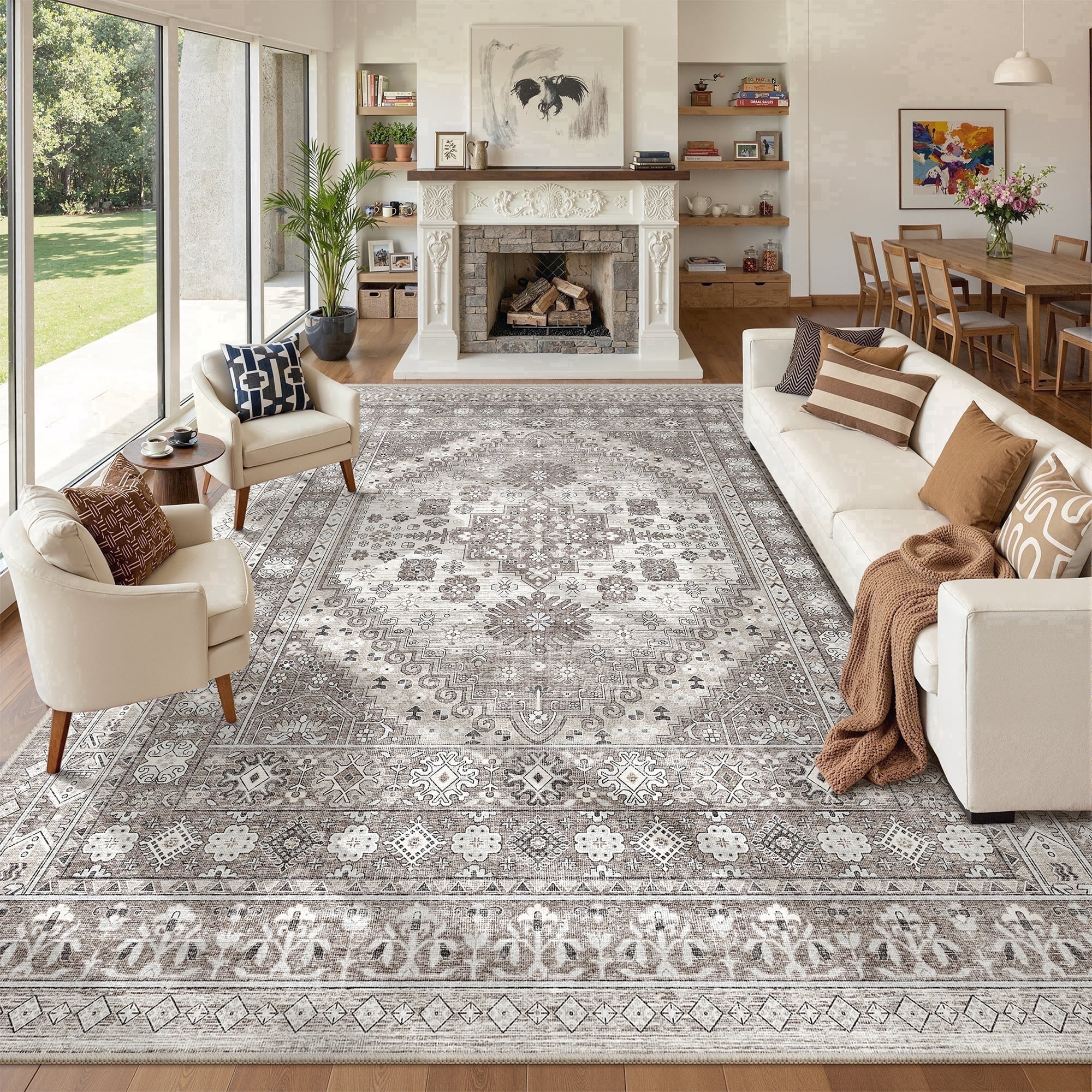Large Antique Rug Roxstand 10x14 Area Rugs for Living Room, Vintage Large Area Rug, Non ...