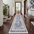 thumbnail image 1 of Roxstand 2.5'x8' Washable Runner Rug for Hallway Entrance Bedroom Entryway, Vintage Oriental Non Slip Stain Resistant Kitchen Rugs, Blue, 1 of 10