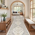 thumbnail image 1 of Roxstand 2'x12' Washable Runner Rug for Hallway Entrance Bedroom Entryway, Vintage Oriental Non Slip Stain Resistant Kitchen Rugs, Beige, 1 of 10