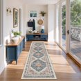 thumbnail image 1 of Roxstand 2'x8' Washable Runner Rug for Hallway Entrance Bedroom Entryway, Vintage Oriental Non Slip Stain Resistant Kitchen Rugs, Blue, 1 of 10