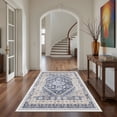 thumbnail image 1 of Roxstand 3x5 Area Rugs for Living Room, Vintage Large Area Rug, Non-Slip Backing Washable Rug, Stain Resistant Home Decor Rug (3'x5', Blue), 1 of 11