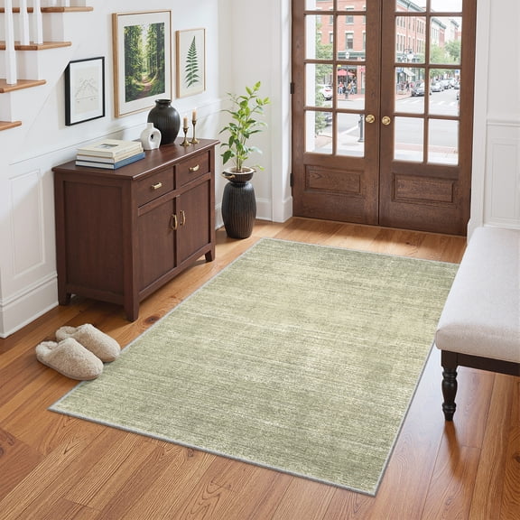 Roxstand 3x5 Washable Area Rugs Rugs for Kitchen Office Entryway Doorway Bedroom Living Room Non-slip, Green