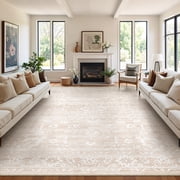 Roxstand 8x10 Washable Area Rug Non-Slip Floor Carpet for Kitchen Entryway Doorway Living Room Bedroom, Beige