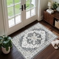 thumbnail image 1 of Roxstand 2'x3' Washable Entryway Rug, Vintage Non Slip Stain Resistant Small Accent Throw Kitchen Rugs, Black, 1 of 11