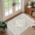 thumbnail image 1 of Roxstand 2'x3' Washable Entryway Rug, Vintage Oriental Non Slip Stain Resistant Small Accent Throw Kitchen Rugs, Beige, 1 of 10
