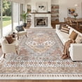 thumbnail image 1 of Roxstand Washable Area Rugs 10x14, Stain Resistant Lightweight Vintage Rugs for Living Room, Non Skid Farmhouse Bedroom Rugs(9'x12', Vintage03-Orange), 1 of 11