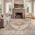 thumbnail image 1 of Roxstand Washable Area Rugs 5x7, Stain Resistant Lightweight Vintage Rugs for Living Room, Non Skid Farmhouse Bedroom Rugs(5'x7', Vintage01-Turmeric), 1 of 9