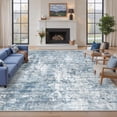 thumbnail image 1 of Roxstand Washable Rugs 9x12, Abstract Distressed Area Rugs for Living Room, Non Slip Accent Bedroom Rug (9'x12', Blue), 1 of 11