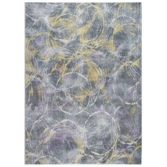 Roxy 2808 Grey/Gold Visions Area Rug, Size - 6' x 9'