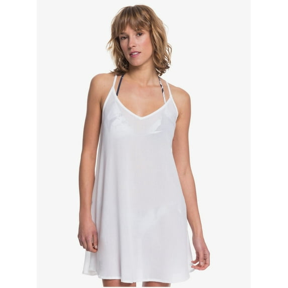 Roxy BRIGHT WHITE Be in Love Beach Swim Cover-up, US X-Small