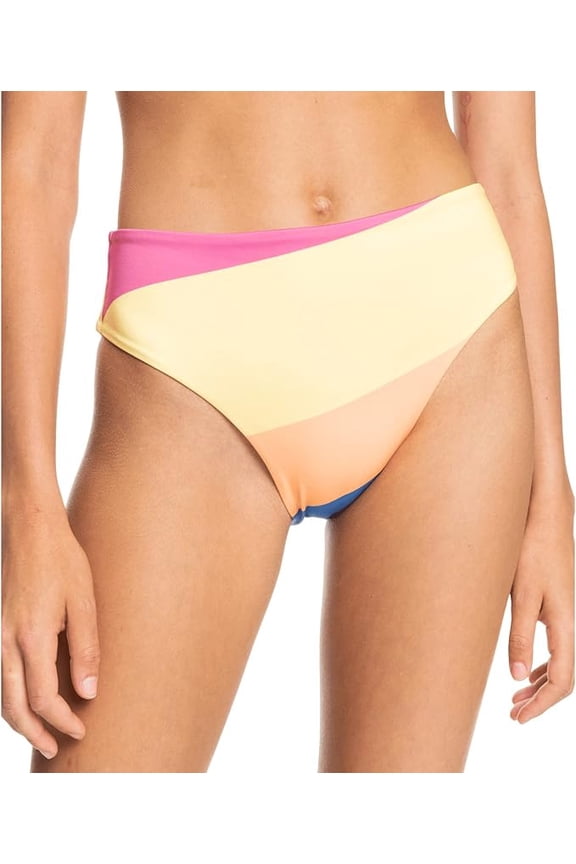 BRIGHT WHITE Pop Surf Reversible Mid-Waist Bikini Swim Bottom, US Small