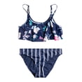 thumbnail image 1 of Roxy Girls' Flowers Addict Flutter Swim Set, Mood Indigo S Floating Floral, 12, 1 of 2