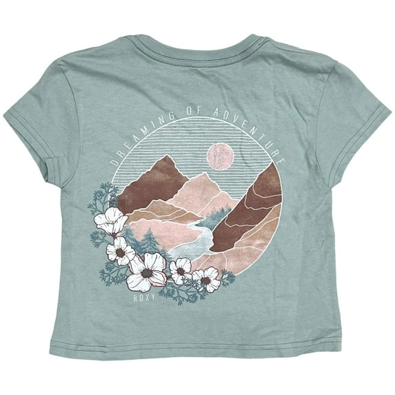 Roxy Girls Kids Youth 4-12 Moutain of Adventure Graphic Tee T-Shirt in Ocean (4, Ocean)