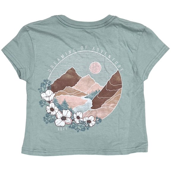 Roxy Girls Kids Youth 4-12 Moutain of Adventure Graphic Tee T-Shirt in Ocean (4, Ocean)