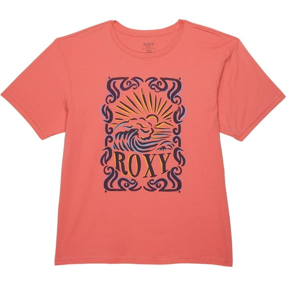 Roxy Girls Kids Youth Mosh Pitted Graphic Tee T-Shirt in Coral (Little Kid 5, Coral)