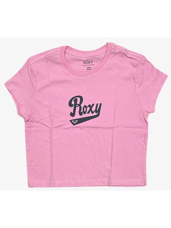 Girls Kids Youth T-Shirt 8-14 Script Logo Crewneck Short Sleeve Tee (Kid Medium/10, Pink)